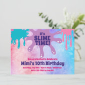 The Slime Party Birthday Party nodigt uit Kaart (Staand voorkant)