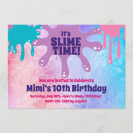 The Slime Party Birthday Party nodigt uit Kaart