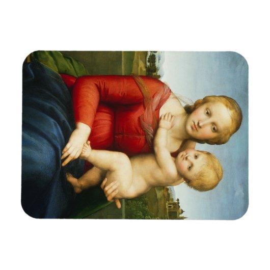 The Small Cowper Madonna, c.1505 (olie op het pane Magneet (Horizontaal)