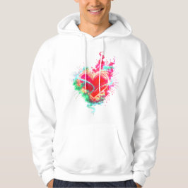 The Smoking Heart op een gezellige lange mouw wit Hoodie