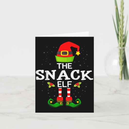 The Snack Elf Christmas Family Matching Pajama Kaart (Voorkant)