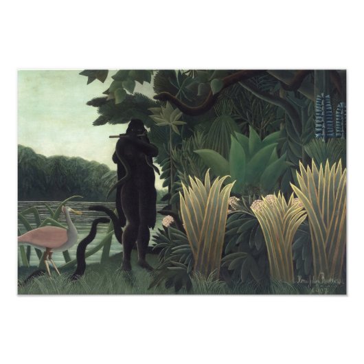The Snake Charmer by Henri Rousseau Foto Afdruk (Voorkant)