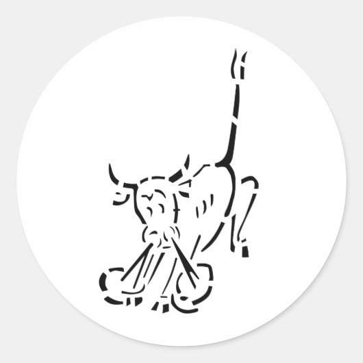 The Snorting Bull - U-47 Ronde Sticker (Voorkant)