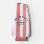 The Snow Bach Roze Cabana Streep Bachelorette Flesjeskoeler (Voorkant)