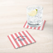 The Snow Bach Roze Cabana Streep Bachelorette Kartonnen Onderzetters (Insitu)