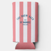 The Snow Bach Roze Cabana Streep Bachelorette Seltzer Blikjeskoeler (Achterkant)