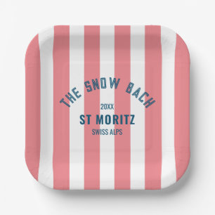 The Snow Bach Roze Cabana Streep Jubileum Bruidspa Papieren Bordje