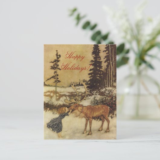 The Snow Queen Fairy Tale met Gerda Briefkaart (Staand voorkant)