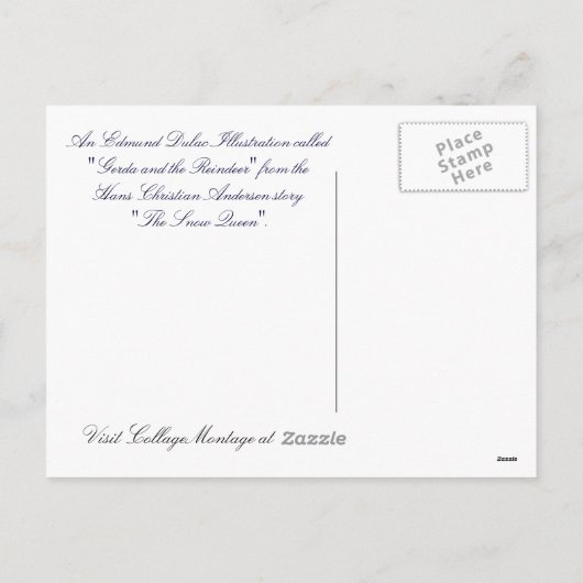 The Snow Queen Fairy Tale met Gerda Briefkaart (Achterkant)