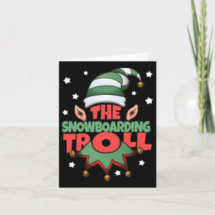 The Snowboarding Troll Funny KerstPajama - Sn Kaart