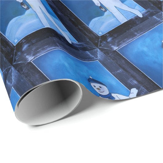 The Snowman's Escape Painting by Alfred Fox Cadeaupapier (Rol Hoek)