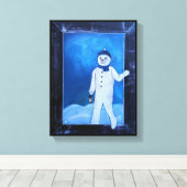 The Snowman's Escape Painting by Alfred Fox Canvas Afdruk (Insitu (Houten vloer))