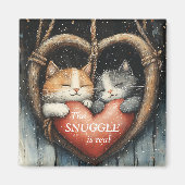 The Snuggle is een echte, gezellige kattenliefde Magneet (Voorkant)