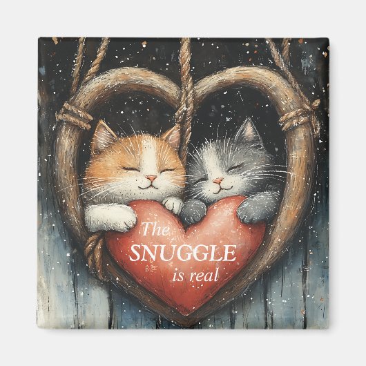 The Snuggle is een echte, gezellige kattenliefde Magneet (Voorkant)