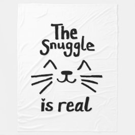 The Snuggle Is Real (zwart op wit) Fleece Deken
