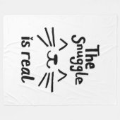 The Snuggle Is Real (zwart op wit) Fleece Deken (Voorkant (Horizontaal))