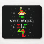 The Social Worker Elf Christmas Elf Matching Famil Muismat (Voorkant)