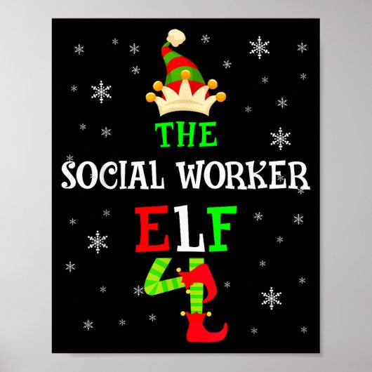 The Social Worker Elf Christmas Elf Matching Famil Poster (Voorkant)