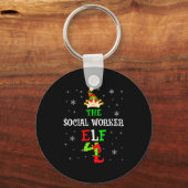 The Social Worker Elf Christmas Elf Matching Famil Sleutelhanger (Voorkant)