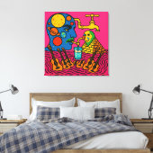 The Solar System Person and the Pyramid Parakeet Canvas Afdruk (Insitu (Slaapkamer))