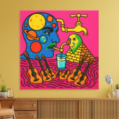 The Solar System Person and the Pyramid Parakeet Canvas Afdruk (Insitu (Woonkamer))