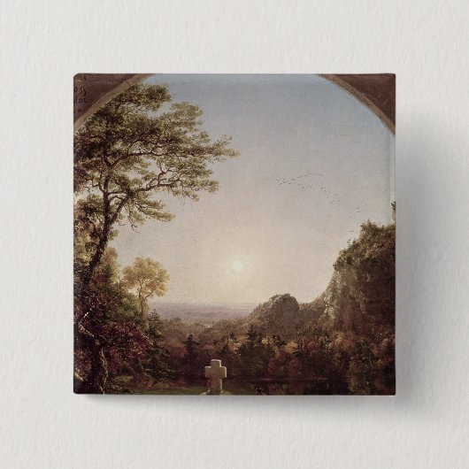 The Solitary Cross, 1845 Vierkante Button 5,1 Cm (Voorkant)