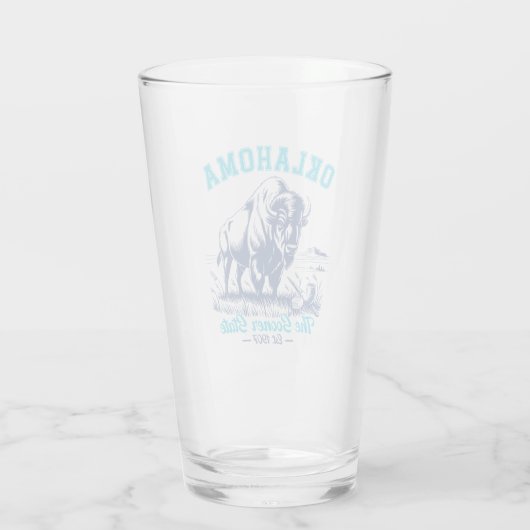 The Sooner State Bison Art – Oklahoma Spuvenir Glas (Achterkant)