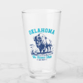The Sooner State Bison Art – Oklahoma Spuvenir Glas (Voorkant)