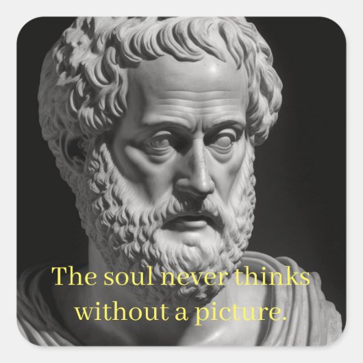 The soul never thinks without a picture vierkante sticker (Voorkant)