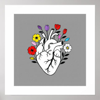The Sound of Blooming – Anatomical Heart Poster