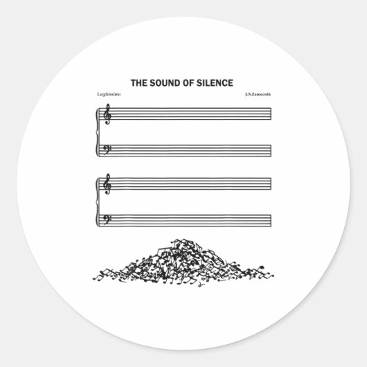 The Sound Of Silence Funny Musical  Ronde Sticker (Voorkant)
