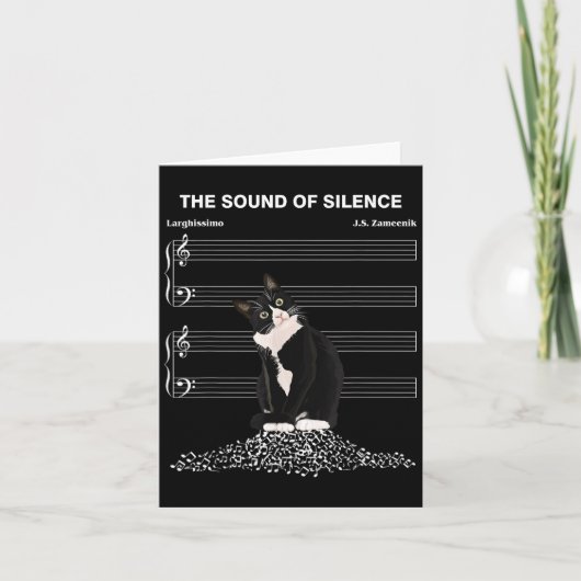 The Sound Of Silence Music And Cats Lover  Kaart (Voorkant)