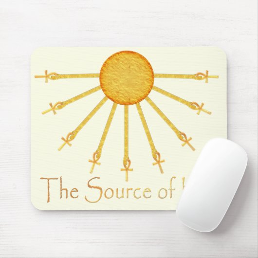 The Source of Life Egyptian Sun Ankh Mousepad Muismat (Met muis)