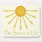 The Source of Life Egyptian Sun Ankh Mousepad Muismat (Voorkant)