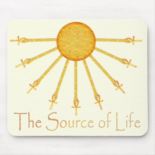 The Source of Life Egyptian Sun Ankh Mousepad Muismat (Voorkant)