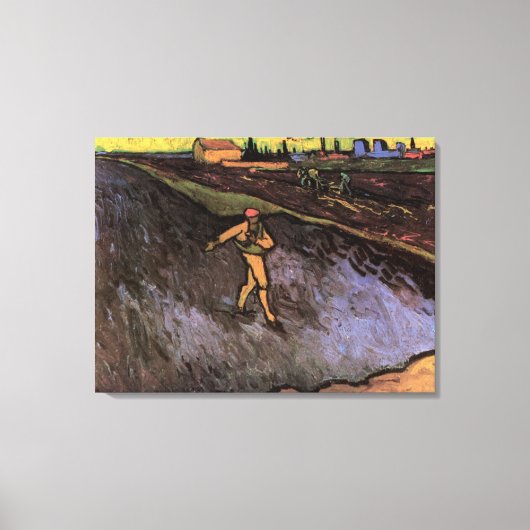 The Sower: Buitenskirts of Arles van Vincent van G Canvas Afdruk (Voorkant)