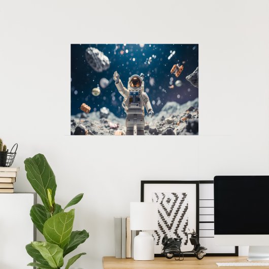 The Space Man Out in Space Wall Poster (Thuiskantoor)