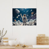 The Space Man Out in Space Wall Poster (Keuken)