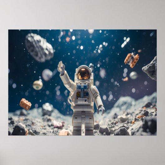 The Space Man Out in Space Wall Poster (Voorkant)