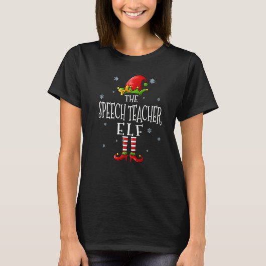 The Speech Teacher Elf Squad  Groupe Matching Chri T-shirt (Voorkant)