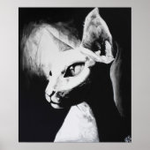 The Sphynx Cat Feline Original Art Poster (Voorkant)