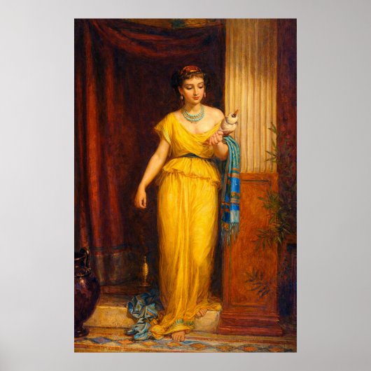 The spinner by John William Waterhouse Poster (Voorkant)