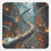 The Spiral of Stories Vierkante Sticker (Voorkant)