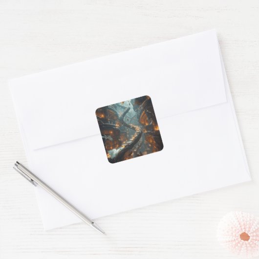 The Spiral of Stories Vierkante Sticker (Envelop)