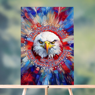 The Spirit Of 1776, 2026 America's Red Eagle Vuurw Acryl Bord