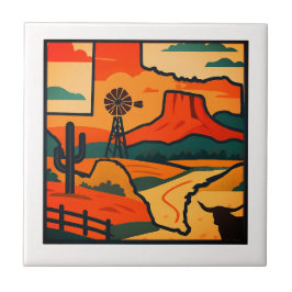 The Spirit of Texas Ceramic Tile Tegeltje