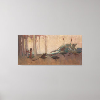 The Spirit of the Plains by Sydney Long (1914) Canvas Afdruk