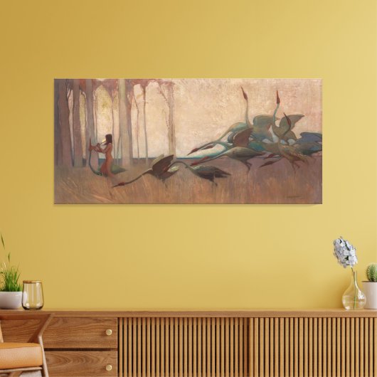 The Spirit of the Plains by Sydney Long (1914) Canvas Afdruk (Insitu (Woonkamer))