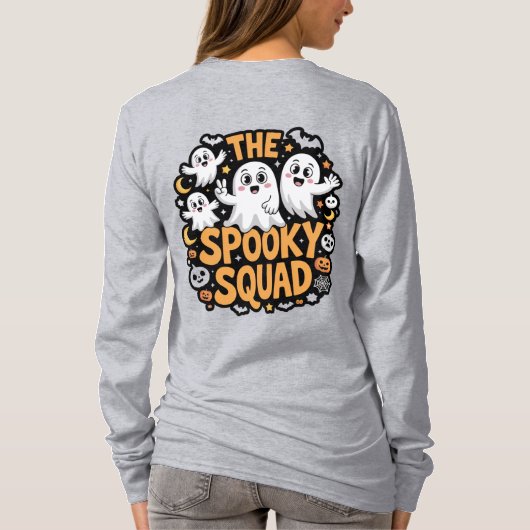 The Spooky Squad – Cute Happy Ghost Halloween art T-shirt (Achterkant)