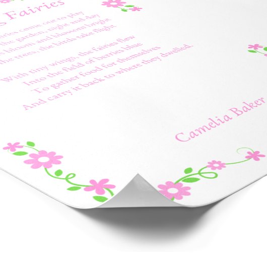 The Spring Fairies Poem Print (Hoek)